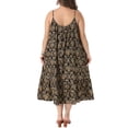 thumbnail image 3 of Agnes Orinda Women's Plus Size Easter Sundress Boho Print Dress Spaghetti Strap Swing Flowy Beach Summer Vacation Maxi Dresses with Pocket 1X Black, 3 of 6