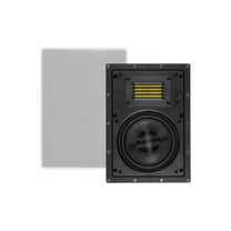 Monoprice 2-Way Carbon Fiber In-Wall Speakers - 6.5 Inch (Pair) With Magnetic Grille And Ribbon Tweeter - Amber Series