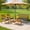 Gray, variant on Resenkos 4 Piece Patio Wood Furniture Set Acacia Wood Sofa Set, Small Patio Conversation Furniture Set with Loveseat-Off Navy