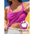 thumbnail image 3 of ANFERRY Womens Workout Tank Tops Ribbed Built in Bra Athletic Shirts Scoop Neck Racerback Yoga Camisoles, 3 of 7