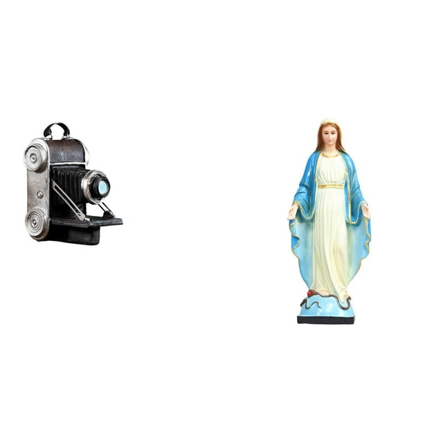 Estatua de cámara,Figura coleccionable de modelo de estatua de cámara,Escaparate de accesorios decorativos,artesanía,decoración de escritorio,Estatua católica,Figura de la Virgen