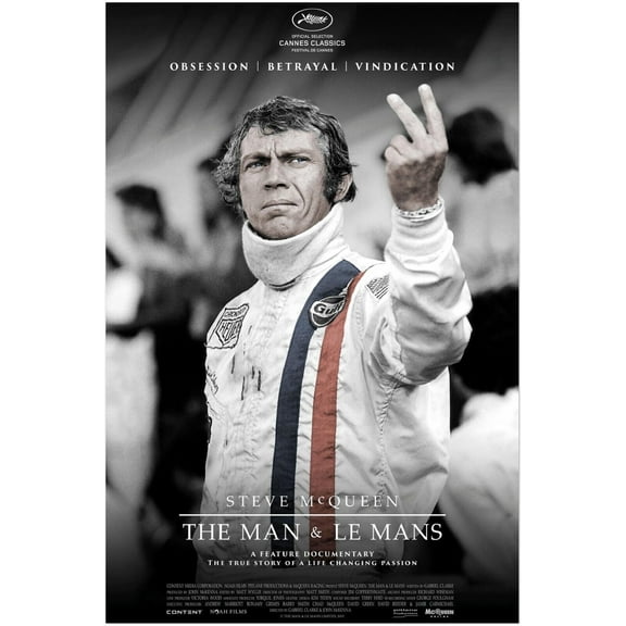 Steve McQueen - The Man and Le Mans - Vintage Racing Auto Movie Poster (8x12Inches)