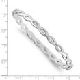 thumbnail image 2 of 925 Sterling Silver Slip on Polished White Ice .06ct. Diamond Twist Bangle Bracelet 11mm Wide Cuff Bracelet for Women, 2 of 2