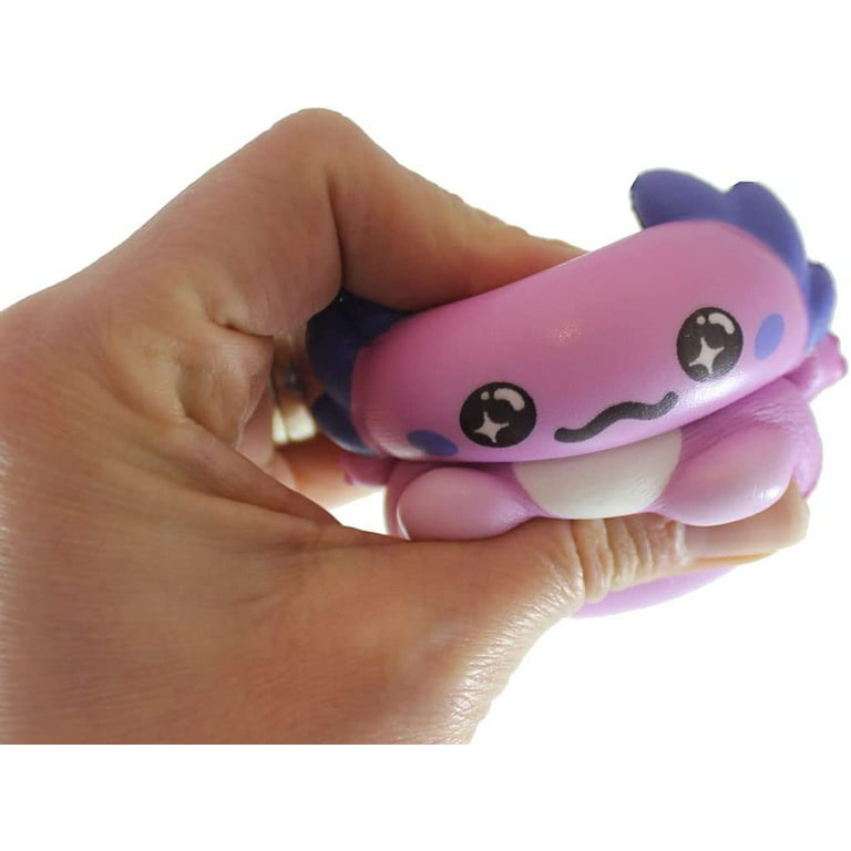 Small 3.25 Axolotl Slow Rise Squishy Toys - Memory Foam Party Favors, Prizes, OT 1 Random Color