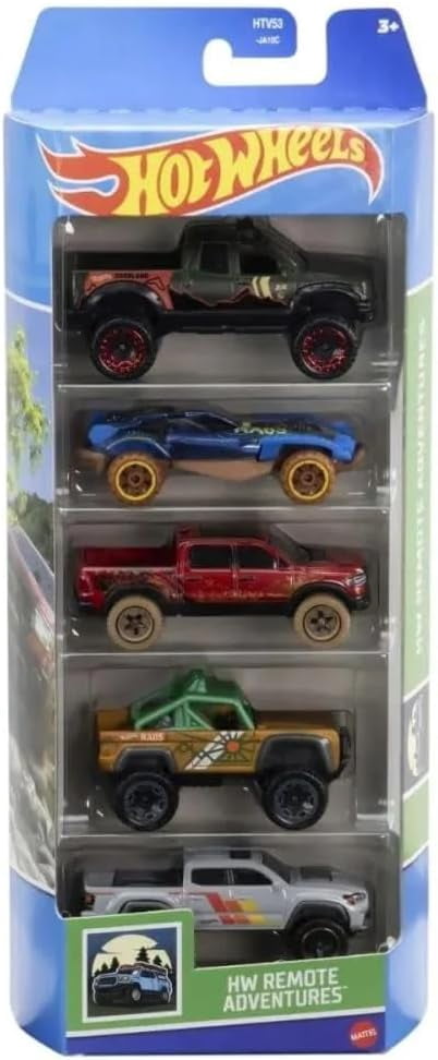 Hot Wheels 2 x 5-Pack Die-Cast Toy Cars, Mud Studs and HW Remote Adventures Themes, Ages 3+