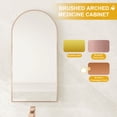 thumbnail image 4 of Hironpal Arched Medicine Cabinet with Mirror, 16" x 31" Semi Metal Framed Led Medicine Cabinet Wall Mount with Storage for Bathroom, Living Room,Champagne Gold, 4 of 8