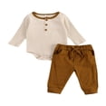 thumbnail image 1 of Newborn Boy Long Sleeve Romper and Pants 2PCS Set, 1 of 6