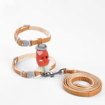 MUSEYA 1 Set of Kitten Leash and Harness Set Orange Polyester for Small Pets