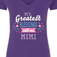 thumbnail image 4 of Inktastic My Greatest Blessings Call Me Mimi with Flowers Women's V-Neck T-Shirt, 4 of 5