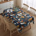 thumbnail image 2 of Brown Mushroom Leaf Dark Blue Pattern Rectangle Tablecloth 60"x84",Waterproof Polyester Rectangle Table Cloth, Wipeable Spillproof Polyester Tablecloth for Dining, Camping, Indoor and Outdoor, 2 of 5