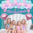 thumbnail image 3 of Let's Shellebrate Mermaid Birthday Decorations, Pink Purple Lets Shellebrate Banner with Fishnet Seashell Balloons, Under The Sea Ocean Birthday Party Supplies, 3 of 6