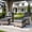 Gray, variant on NestNook 5-Piece Outdoor Wicker Swivel Glider Patio Conversation Sets with Cushions