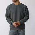 thumbnail image 3 of hopeusnice Men's Solid Color Long Sleeve Crew Neck Sweatshirt Basic Ribbed Knitted Jumper Tops Gray XXL, 3 of 6