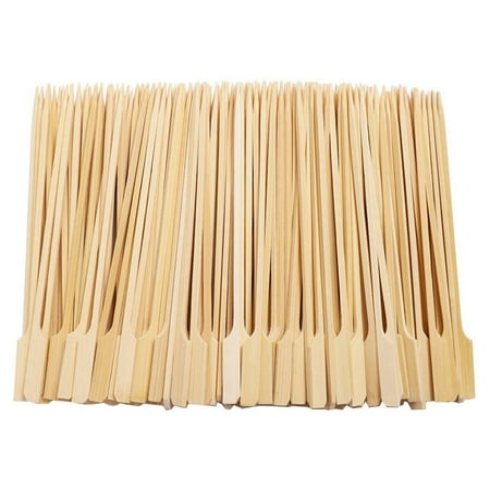 

500Pcs Bamboo Paddle Skewers Barbecue Bamboo Skewers Sticks for Barbeque Kebabs Cocktails Buffets Party 12cm