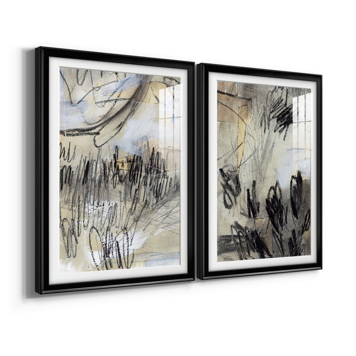Wexford Home Masked Notes III Premium Framed Print, 30.5" x 42.5" - Ready to Hang, Black (Set of 2)