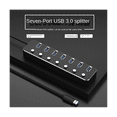 thumbnail image 2 of USB 3.0 Power Adapter 7 Ports Aluminum Alloy Splitter Hub USB Hub 3.0 USB Multi Extender Switch 1.2M Cable Hub US Plug A, 2 of 8