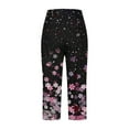 thumbnail image 4 of SwiftWear Women's Plus Size Floral Print Capri Pants - High Waisted Stretch Yoga Capris with Pockets, Stretch Workout Casual Cropped Dress Work Pants S-5XL, 4 of 5