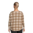 thumbnail image 3 of Terra & Sky Women's Plus Size Waffle Tee with Long Sleeves, Sizes 0X-4X, 3 of 5