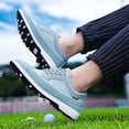 thumbnail image 4 of YOURDIARY Men's Waterproof Golf Shoes with Spiked Outsole, Breathable Synthetic Upper, White/Blue, 4 of 9