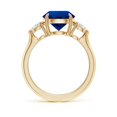 thumbnail image 2 of ANGARA Lab Grown 3.75 Ct Blue Sapphire & Diamond Engagement Ring for Women in 14K Yellow Gold (Size-9mm) | September Birthstone, Anniversary, Jewelry Gift for Women | Lab-Grown Blue Sapphire Ring, 2 of 8