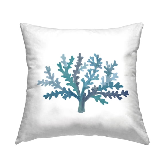 Stupell Industries Minimal Blue Coral Sea Life Aquatic Plant Design by Nina Muis Surface Design Throw Pillow