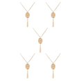 thumbnail image 3 of Collar de mujer Jumpingount estilo simple elegante con borlas colgantes dorado ovalado, 3 of 6