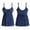 Cadet Blue, variant on Women's Knit Babydoll Cami, Y2k Spaghetti Strap Peplum Top With Lace Trim V Neck, Sleeveless Tank Top A-Line Flared Hem for Jeans Cargos Mini Skirt, S-XXXL