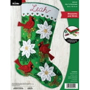 Bucilla Felt Applique 18" Christmas Stocking Kit, Blossoms and Birds