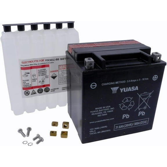 Yuasa YUAM6230X YIX30L-BS Maintenance Free YIX Battery with Acid pack