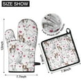 thumbnail image 6 of Bull Terriers and Hearts Kitchen Oven Mitt and Pot Holder Sets 4 Pcs for Baking, Cooking and Grilling, Heat Resistant Up To 392 °F, 6 of 7