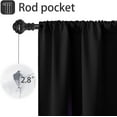 thumbnail image 3 of Purple and Black Kitchen Window Curtains 27.5 x 39 Inch Small Short Mini Cafe Rod Pocket Gothic Goth Ombre Cool Dark Living Bedroom Room Home Treatment Set of 2 Curtain Panels Drapes Tiers, 3 of 7