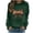 Army Green women long sleeve t-shirt a1, variant on Spring Casual Long Sleeve T-Shirt for Women Round Neck Letter Print Mama Bow Basic Tee Shirt Party Outfits, Gray L