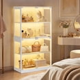 thumbnail image 4 of Set of 2 Glass Display Cabinet 4-Tier, Curio Cabinets with Glass Doors, Storage Cabinet with 3 Color Lights, Human Body Sensor & Charging Ports,for Collectibles/Toys/Books, 4 of 10