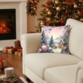 thumbnail image 6 of Yyuenw Pink Christmas Decorations Winter Snowman Pillow Cover for Sofa Bed Couch, Snow Baby Xmas Tree Pattern Throw Pillow Case for Living Room, Cotton Cushion Cover 18 x 18", 6 of 6