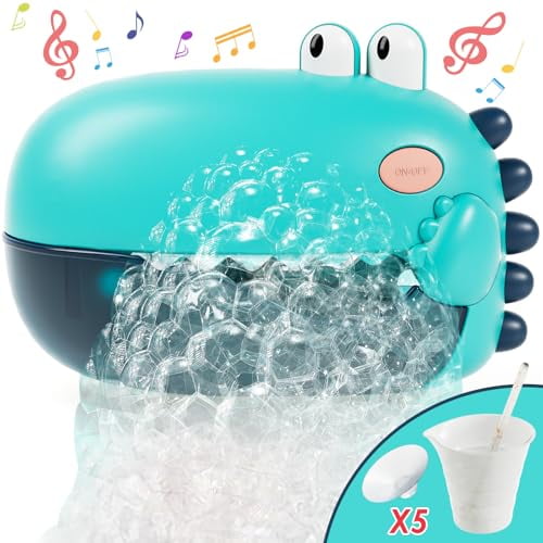 Toddler Bath Toys,Bath Bubble Machine,Dinosaur Bath Toys for Kids Ages 1-3,Bubble Maker for Bathtub,Toys for Boys Girls