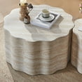 thumbnail image 6 of SESSLIFE Modern Round Coffee Table Set, 2 Piece Living Room Tables with Faux Mars Pattern, Easy to Clean Minimalist Side Table for Apartment, Office, Compact Design, 6 of 11