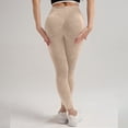 thumbnail image 5 of Cellulite 3D Leggings for Women Full Length Buttery Soft Yoga Pants Resistance Band Leggings No Front Seam Scrunch Butt Lifting Leggings Scrunch Butt Compression Legging Skin-Friendly Beige L, 5 of 9