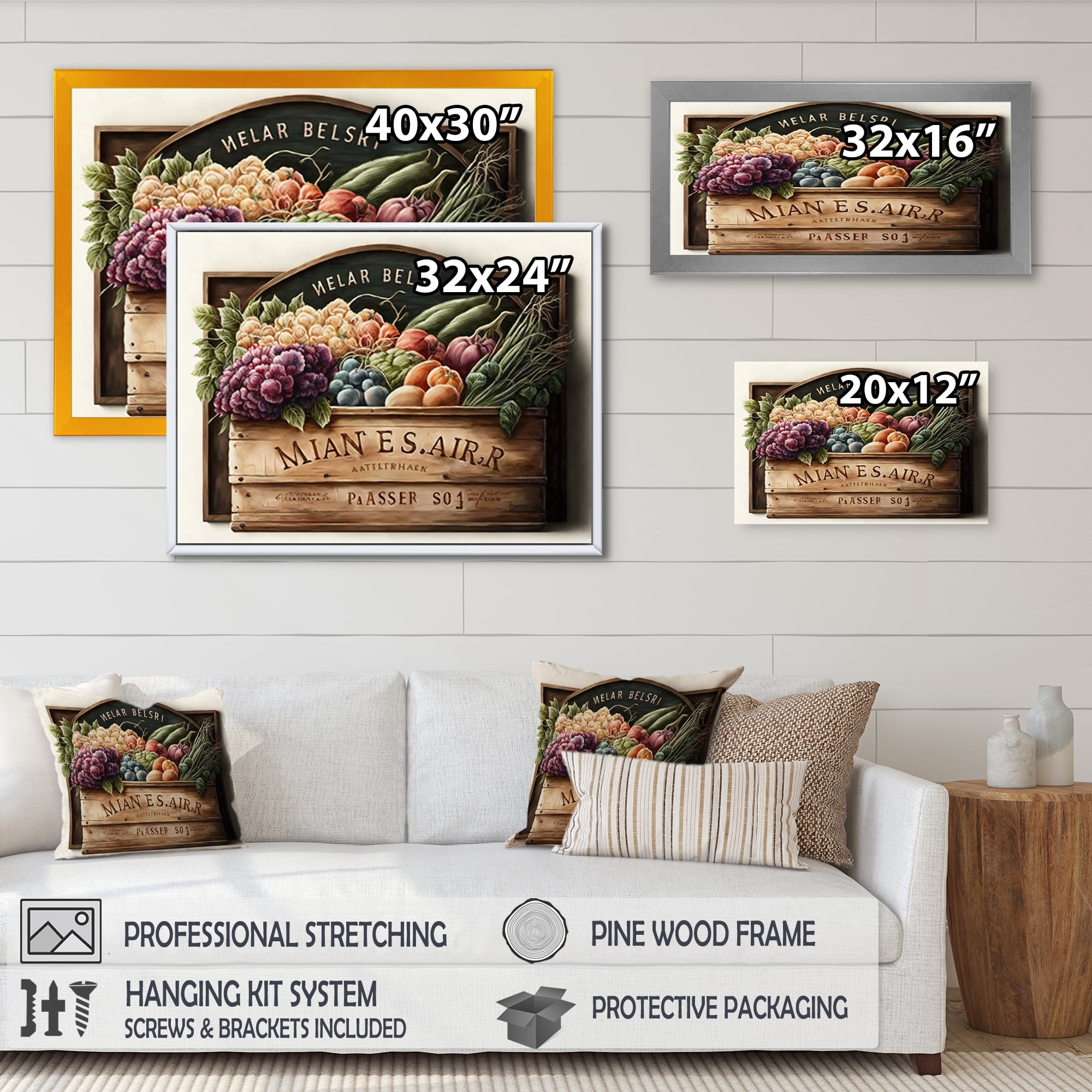 Designart Fruit In Basket IV Canvas Wall Art