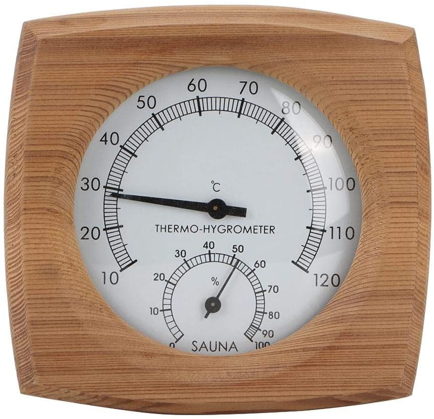 2In1 Sauna Temperature Cedar Wood Thermometer Hygrometer Thermo