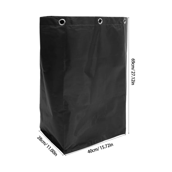 Hemobllo Housekeeping Cart Bag Canvas Black for Janitorial Work 1Set