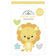 Doodlebug Doodle-Pops 3D Stickers-Lovable Lion, Special Delivery