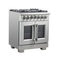 thumbnail image 2 of Forno Capriasca 30-Inch Freestanding French Door Dual Fuel Range, 4 Burners, True Convection Oven, 2 of 11