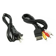 Audio AV Audio Video RCA + AC Power Supply Cord Cable Adapter Charger Charging Compatible For Original XBox Game Console System Bundle Set