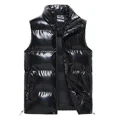 thumbnail image 2 of Nueva chaqueta sin mangas para hombre, chaleco de moda, chaquetas acolchadas de algodón con bolsillos cálidos para invierno, chaleco blanco y negro para hombre 5Xl, 2 of 5
