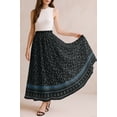 thumbnail image 2 of Moomaya Women's Chiffon Maxi Skirt with Lining - 40" Long Printed Skirt for Beach, Summer Outfits, High Waist Flowy Skirt, 2 of 7