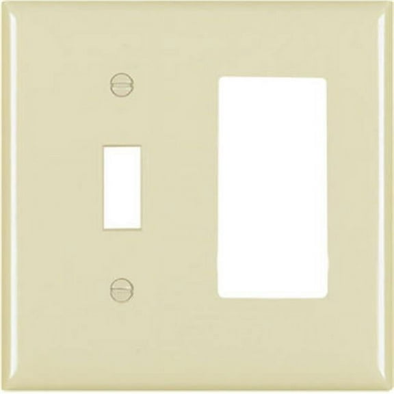 TP126ICC12 Toggle & Decorator Wall Plate, 2 Gang, Ivory