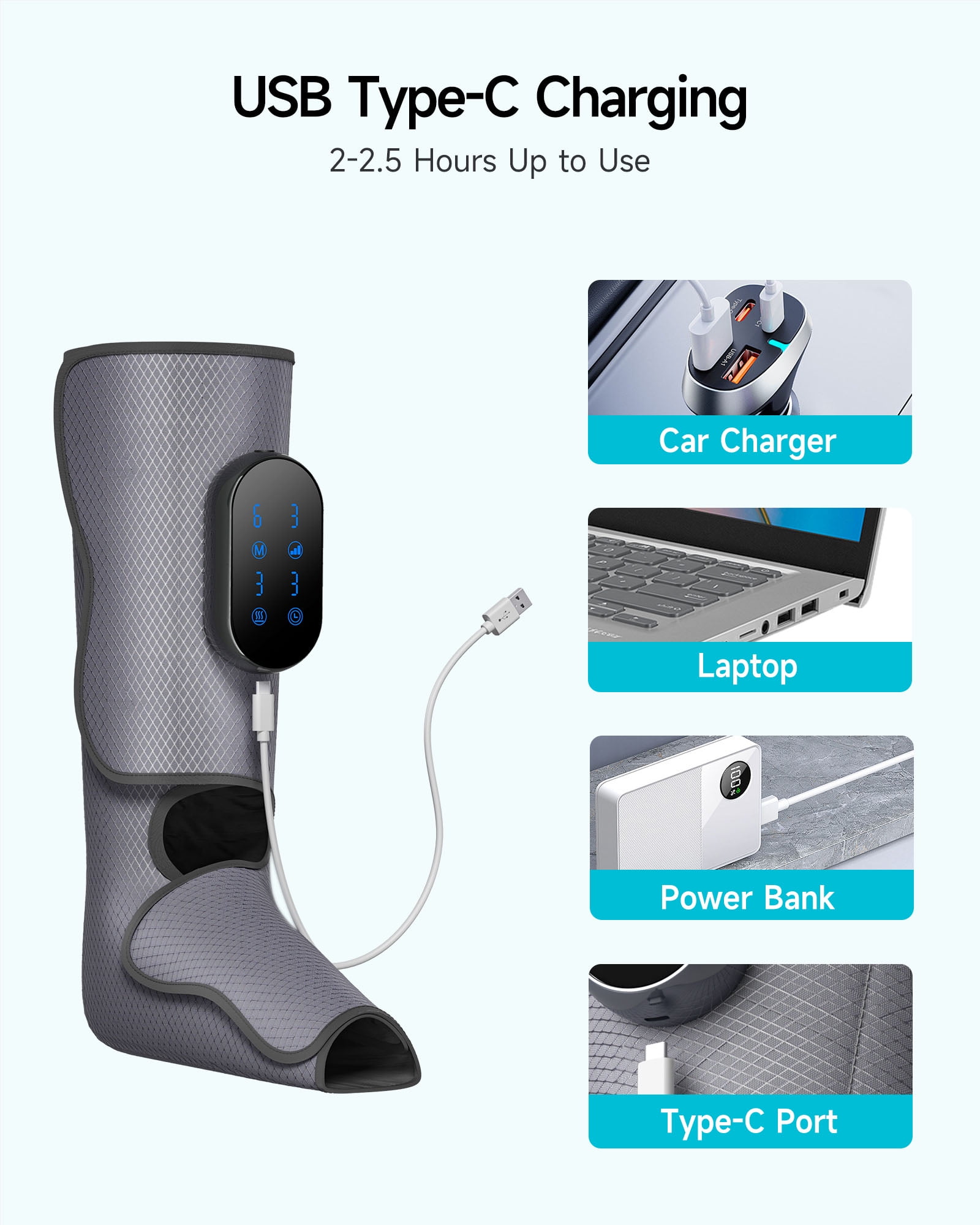 ALLJOY Cordless Foot and Leg Massagers Leg Air Compression Boots for Circulation and Pain Relief
