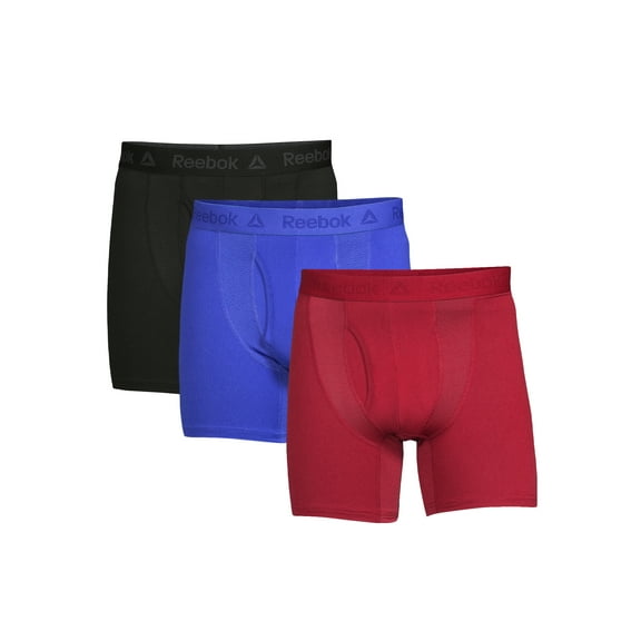 Reebok Men’s Tech Comfort Regular Length Boxer Briefs, 3-Pack, Sizes S-3XL