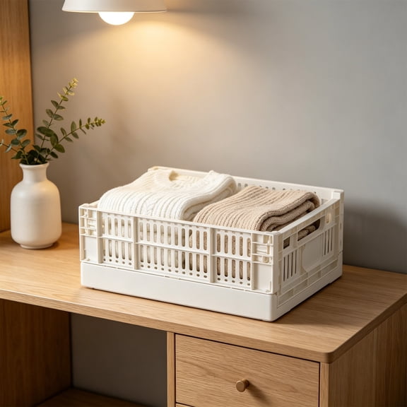 Fmbmuo Desktop Folding Storage Box , Multifunctional Box Cosmetics , Miscellaneous Basket For Home Bathroom Bedroom Office Sundries Cosmetics Toys