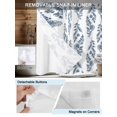 thumbnail image 5 of No Hook Shower Curtain with Snap-in Liner, Blue Botanical Waterproof Fabric Bathroom Curtains, Pastoral Elegant Spring Floral Bath Curtains & Mesh Top Window 72"x84" Long, 5 of 9